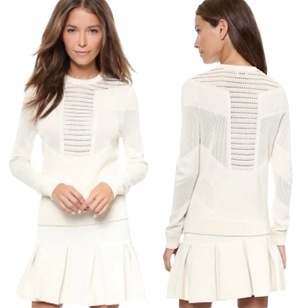 Torn by Ronny Kobo Faige Pointelle Perforated Sweater size S